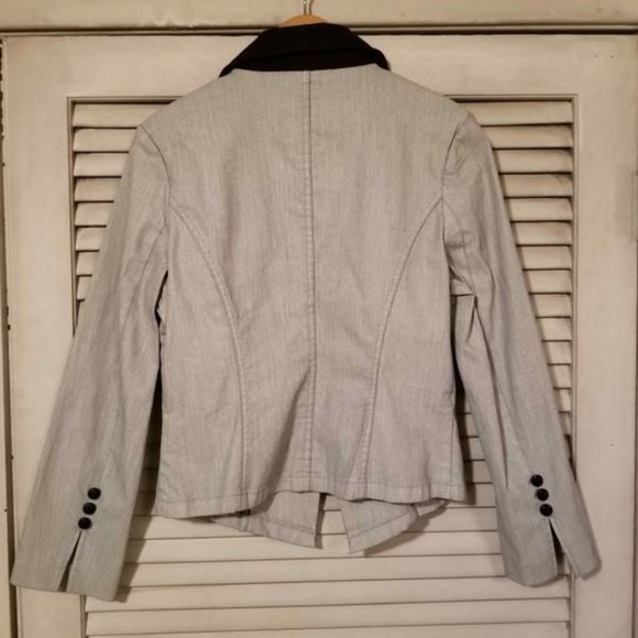 Rock & Republic Grey Denim Blazer Jacket 12 - Picture 6 of 8